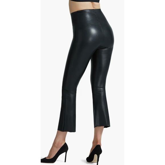 Commando women’s black Faux Leather Flare Crop legging size small slimming - Picture 3 of 12